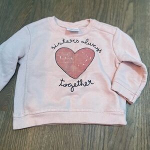 Zara‎ Sisters Always Together 3-6 mo sweatshirt